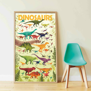 Kreatív, fejlesztő óriásplakát, 32 matricával - Dinoszaurusz | Poppik – CREAKIDS